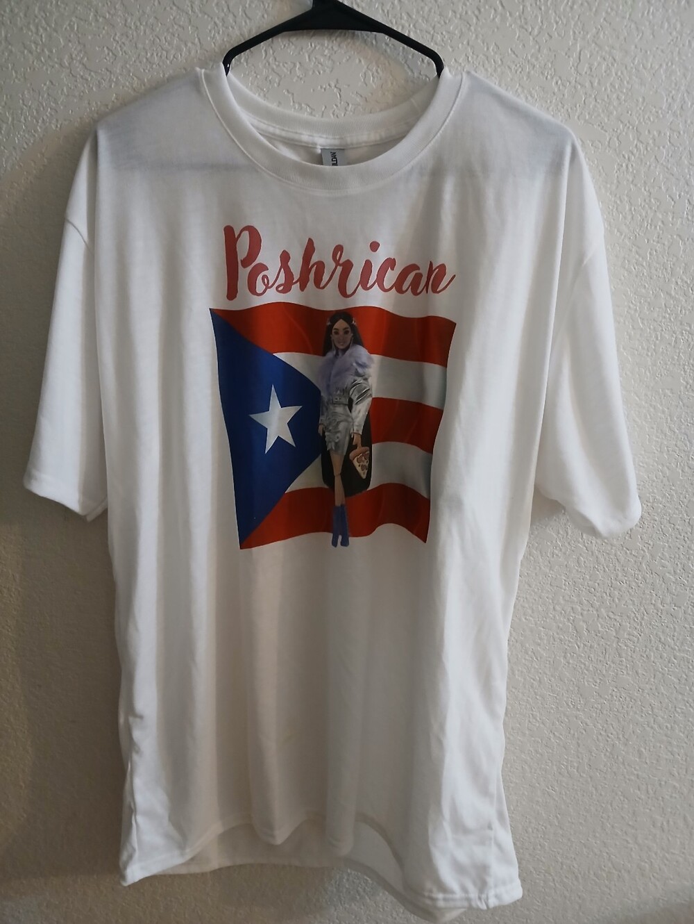 Gildan White Kids Tee with Red Graphic